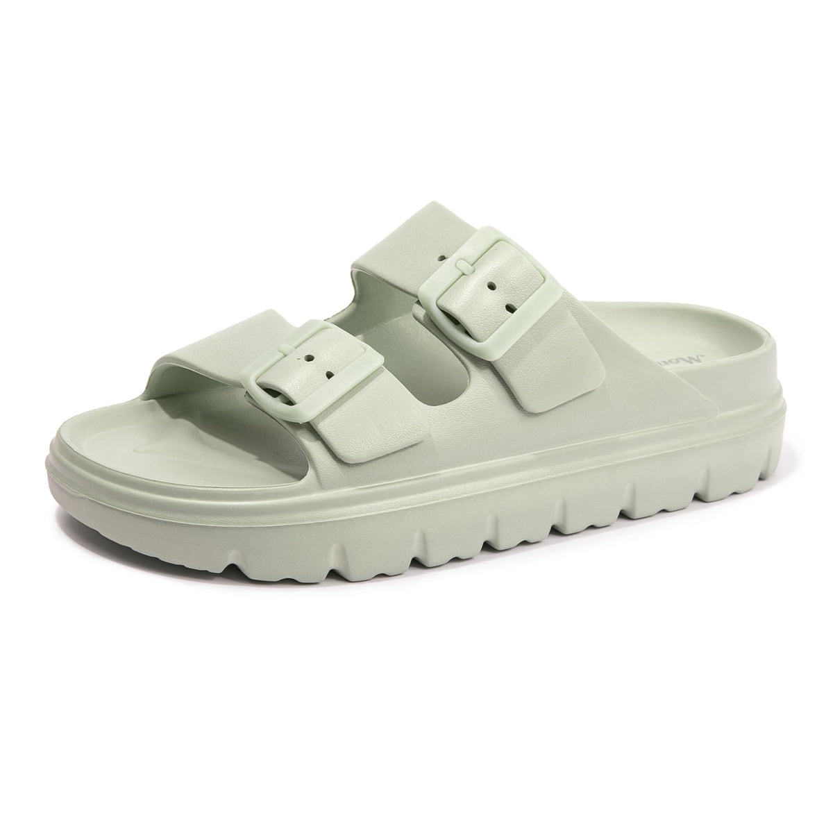 FUNKYMONKEY Women's Comfort Slides Non-Slip Lightweight Flat Beach Sandals | Adjustable Buckle Plastic Sandals with Arch Support, Waterproof Non-Slip Summer Slippers for Pool, Shower & Daily Wear