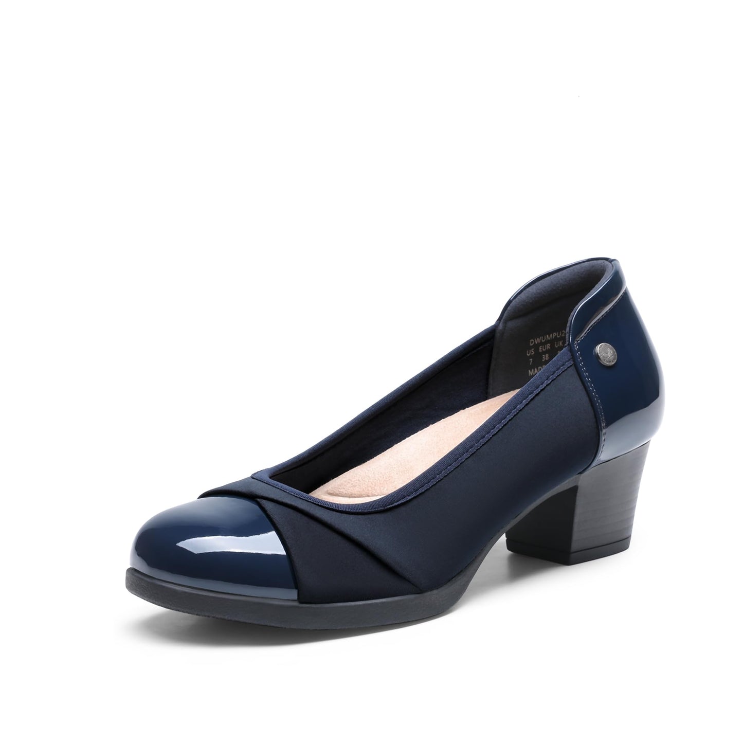 DREAM PAIRS Women's Pumps Low Chunky Arch Support Heels | Bunion-friendly with 3D cushioned insole and flexible anti-slip sole for all-day comfort, suitable for work and daily