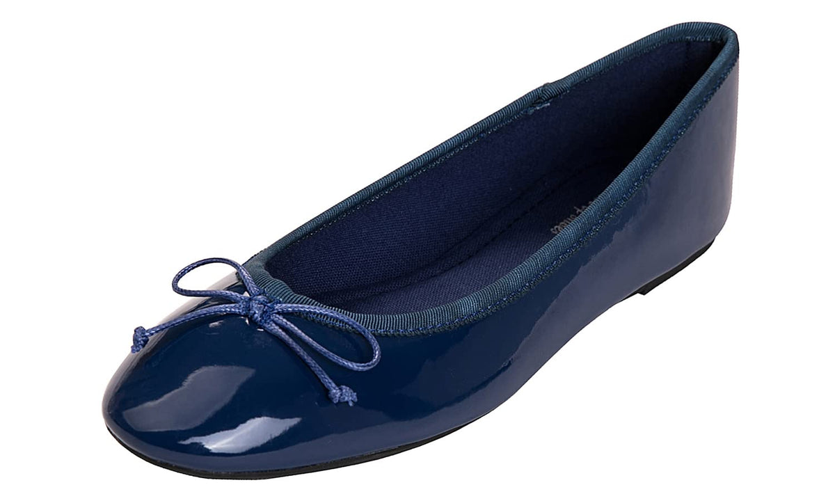 FEVERSOLE Women's Macaroon Colorful Memory Foam Cushion Insock Patent Ballet Flat