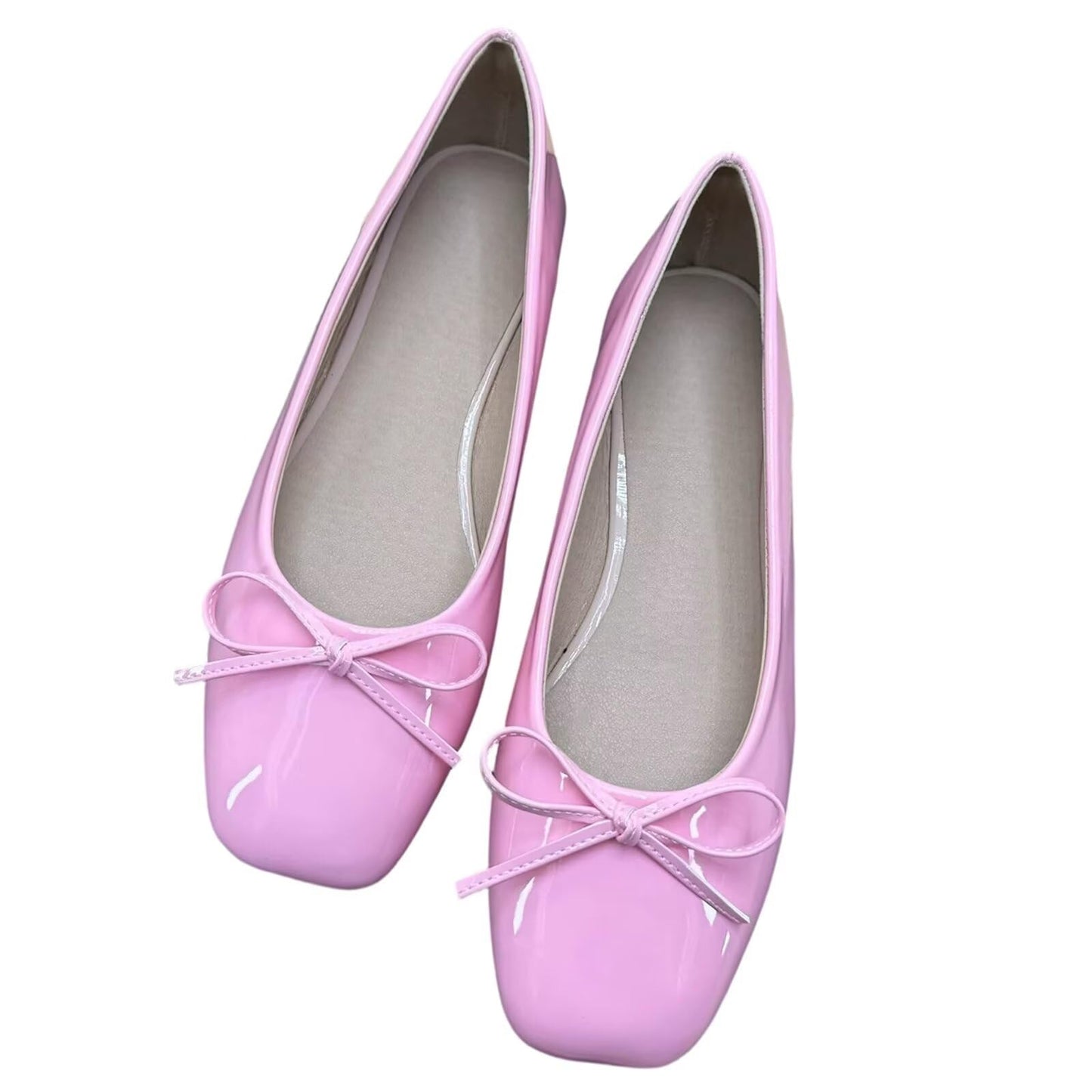 Dear Time Women's Casual Foldable Ballet Flats Square Toe Ballerina Flats Shoes Comfortable
