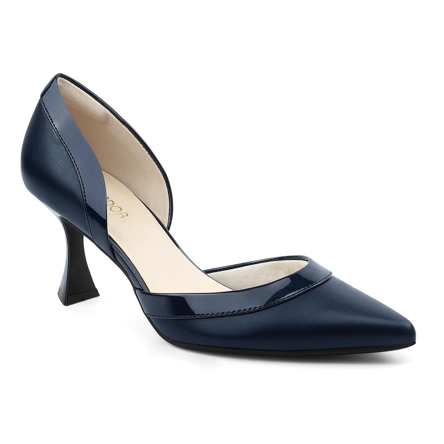 JENN ARDOR Women's Pumps Low Heels Pointed Closed Toe Kitten Dress Shoes for Women Comfortable Stiletto Heeled Sandals Classic Wedding Party D'Orsay Work Pumps