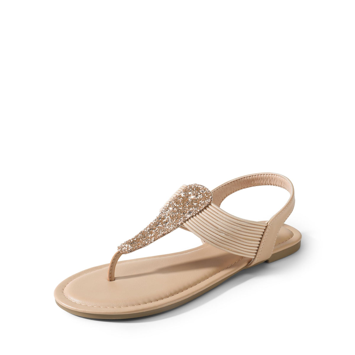 DREAM PAIRS Women's Flat Ankle Strap Sandals | Comfortable Elastic Strappy String Thong T-Strap Dressy Summer Gladiator Sandals for Women