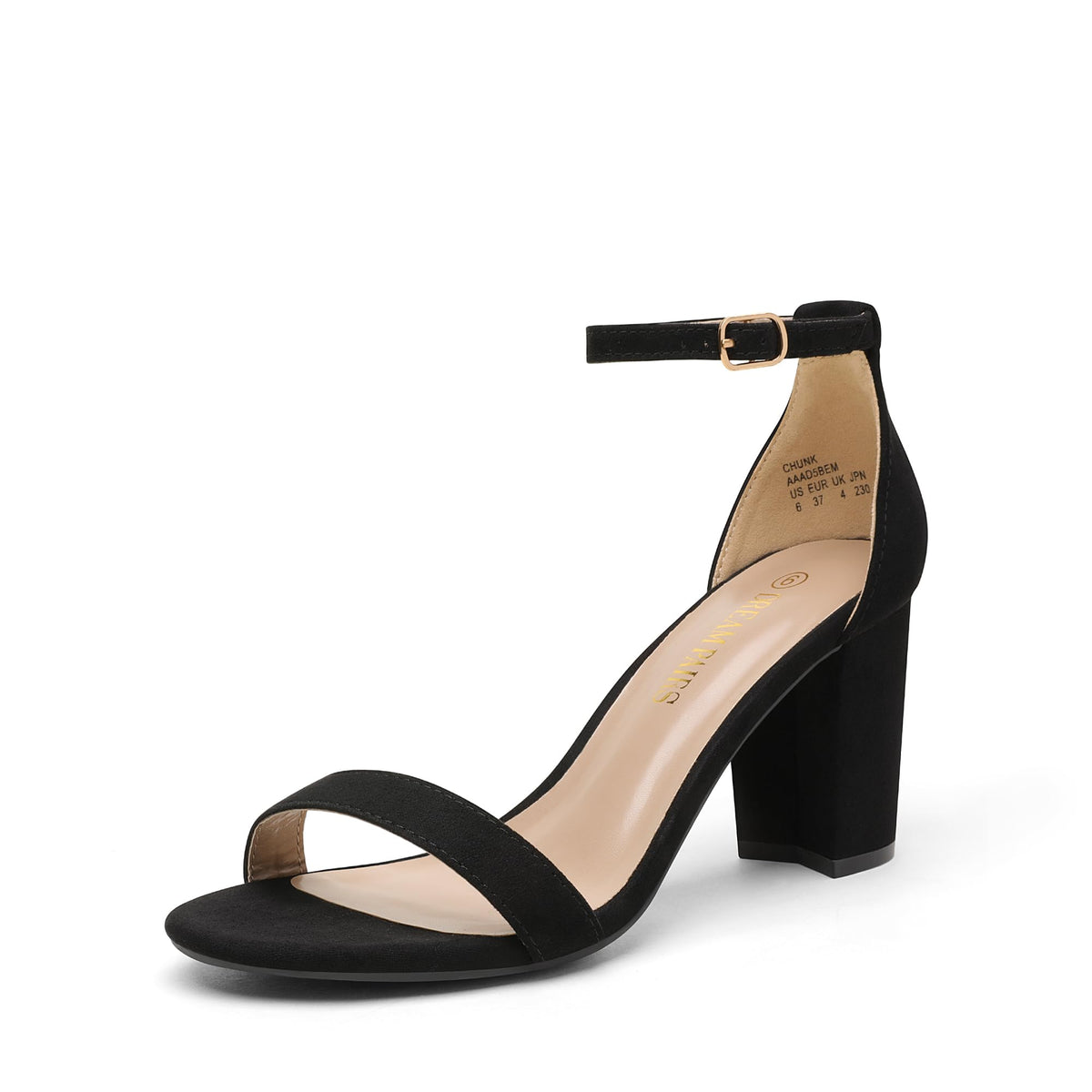 DREAM PAIRS Women's Comfort Block Heel Sandals | Open Toe Adjustable Ankle Strap Chunky Dress Heels, Fashion Heeled Sandals for Prom, Wedding Guest and Formal Events