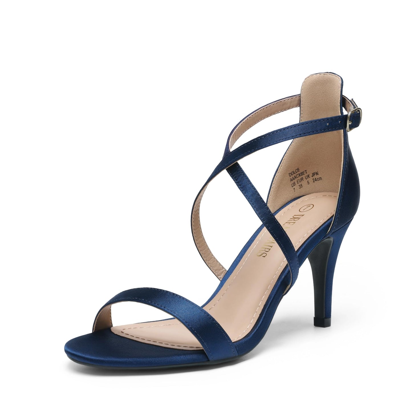 DREAM PAIRS Women Strappy Stiletto Dress Sandals | Strappy Stiletto High Heels,Open Toe Rhinestone Wedding Dress Shoes,Cushioned Insole,for Party Wedding