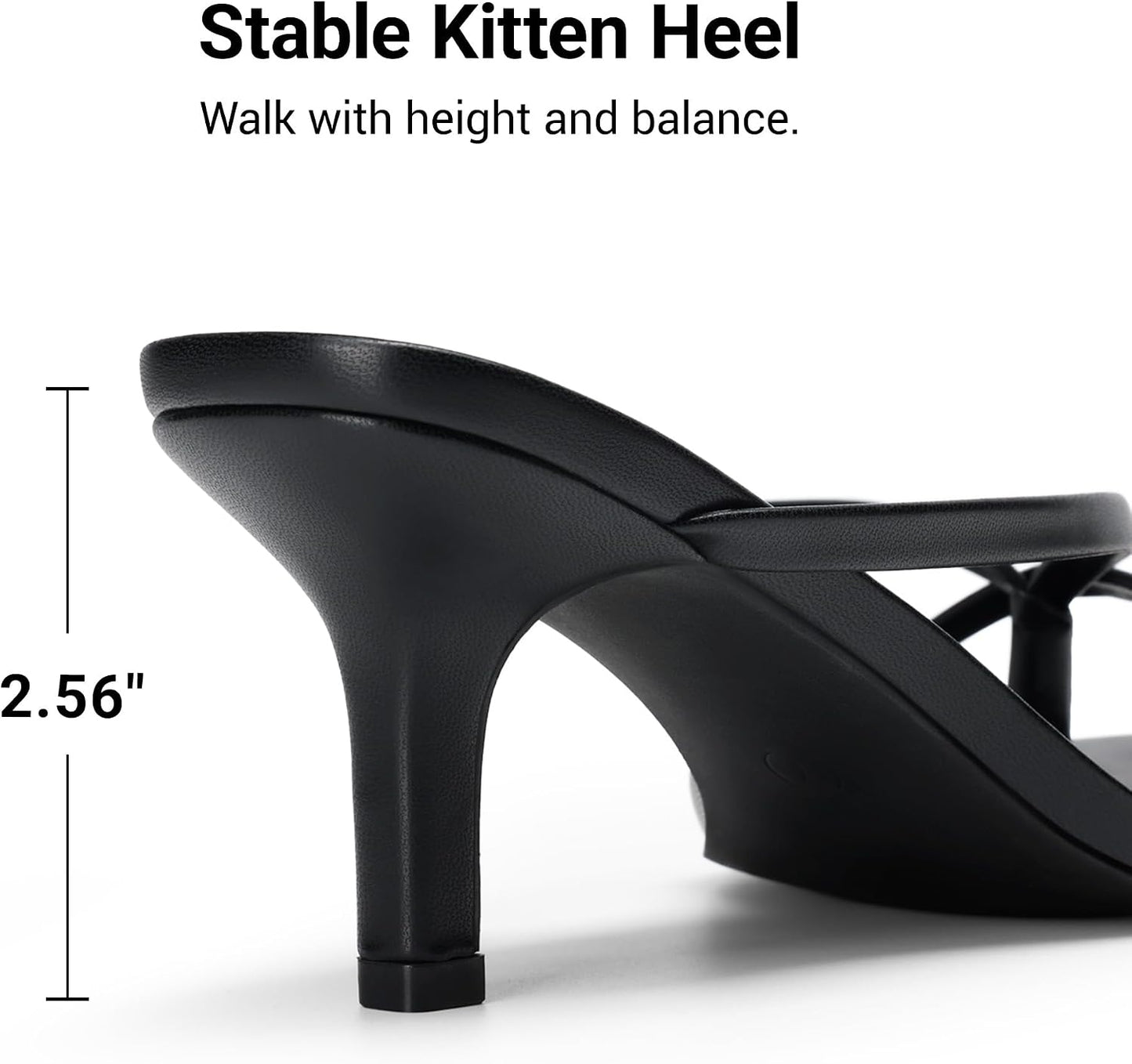 DREAM PAIRS Women's Flip-Flops Kitten Heels Sandals | open square toe thong heels, comfortable mules heels, dress shoes for women, fashion summer vacation sandals