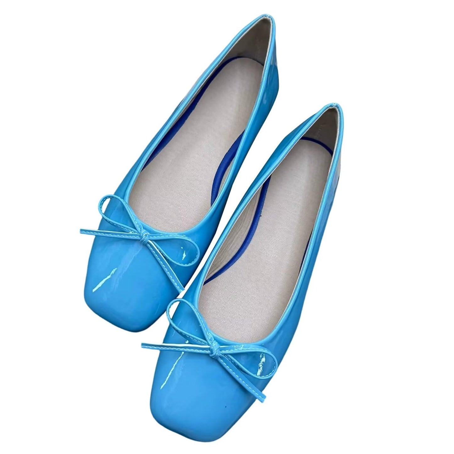 Dear Time Women's Casual Foldable Ballet Flats Square Toe Ballerina Flats Shoes Comfortable
