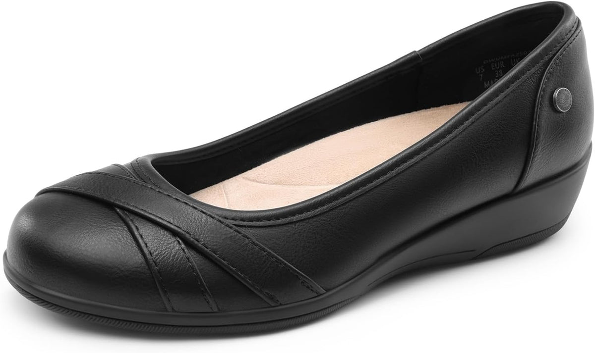 DREAM PAIRS Women's Ballet Flats Work Dress Shoes | Comfortable Office Dress Round Toe Shoes,Lightweight and Flexible for long standing,shopping