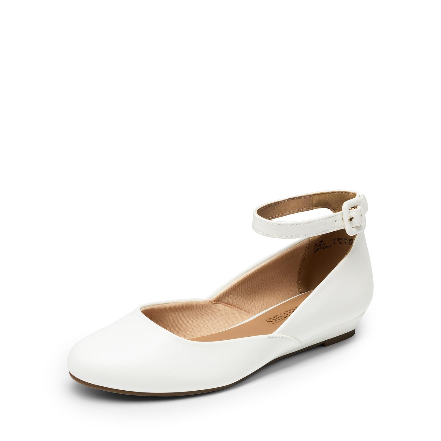 DREAM PAIRS Women's Dress Flats Ballet Low Wedge | Round Toe Flats, Ankle Strap, Comfortable Casual Flat Shoes