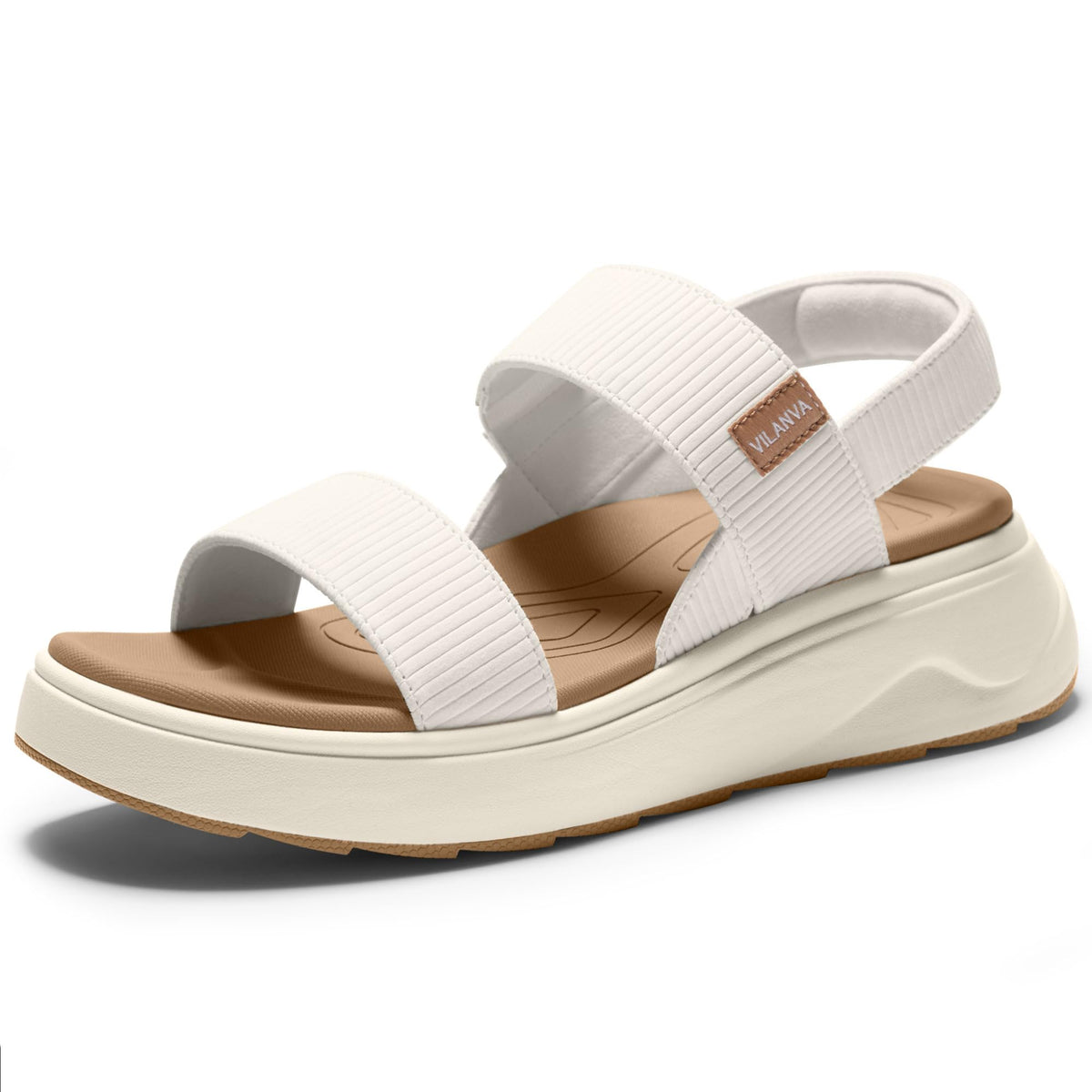 Vilanva Women's Platform Sandals with Arch Support for Plantar Fasciitis Relief Comfortable Cushioned Walking Sandals with Casual Backstrap for 2026 Summer Trendy Outfits