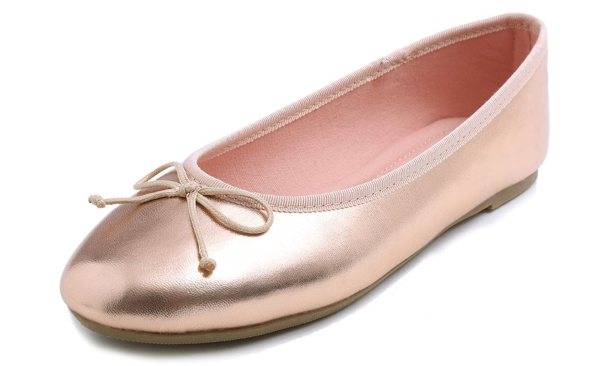 FEVERSOLE Women's Macaroon Colorful Memory Foam Cushion Insock Patent Ballet Flat