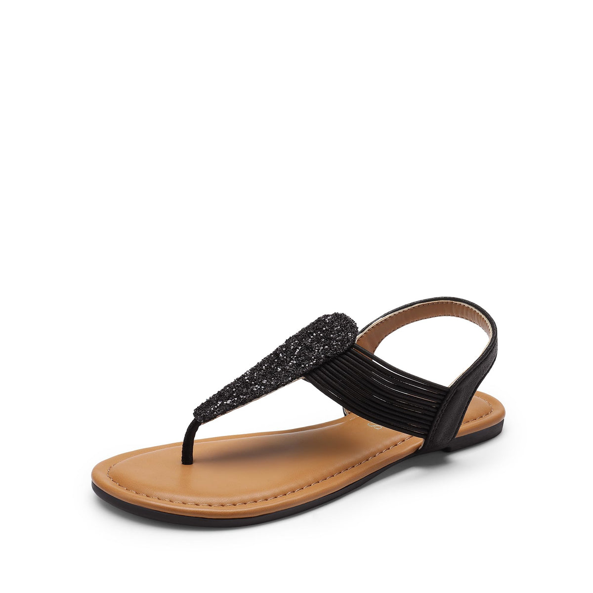 DREAM PAIRS Women's Flat Ankle Strap Sandals | Comfortable Elastic Strappy String Thong T-Strap Dressy Summer Gladiator Sandals for Women