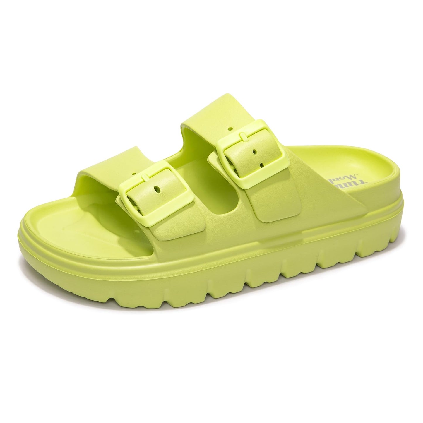 FUNKYMONKEY Women's Comfort Slides Non-Slip Lightweight Flat Beach Sandals | Adjustable Buckle Plastic Sandals with Arch Support, Waterproof Non-Slip Summer Slippers for Pool, Shower & Daily Wear