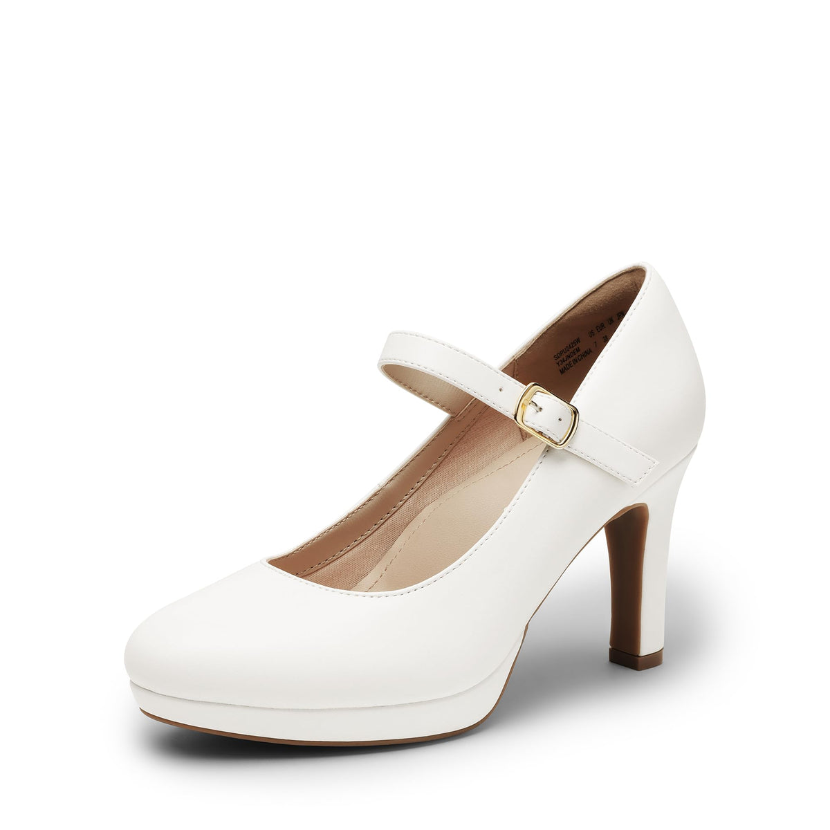DREAM PAIRS Womens Dressy High Heels Mary Jane Pumps | 3.5" high paltform heel with 3D arch support memory foam resilient latex insole anti-slip grippy TPR sole closed round toe