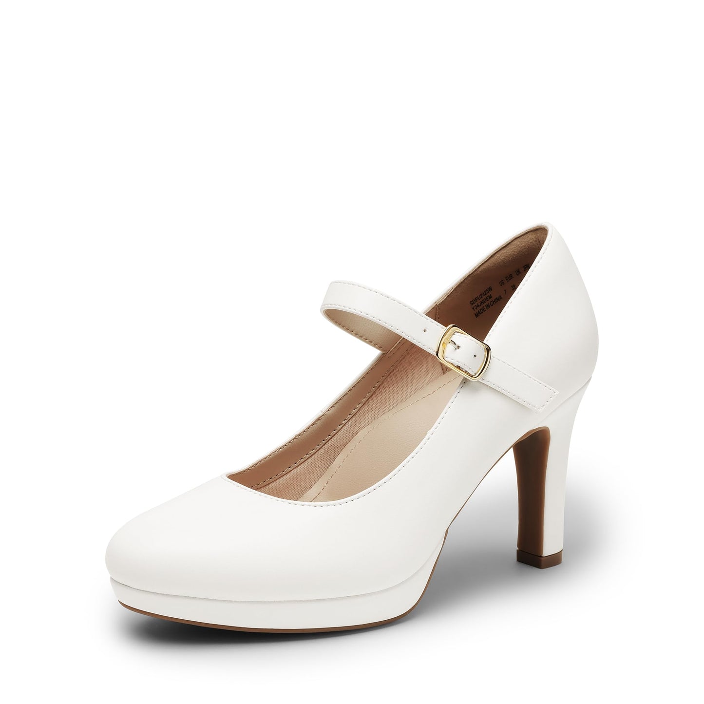 DREAM PAIRS Womens Dressy High Heels Mary Jane Pumps | 3.5" high paltform heel with 3D arch support memory foam resilient latex insole anti-slip grippy TPR sole closed round toe