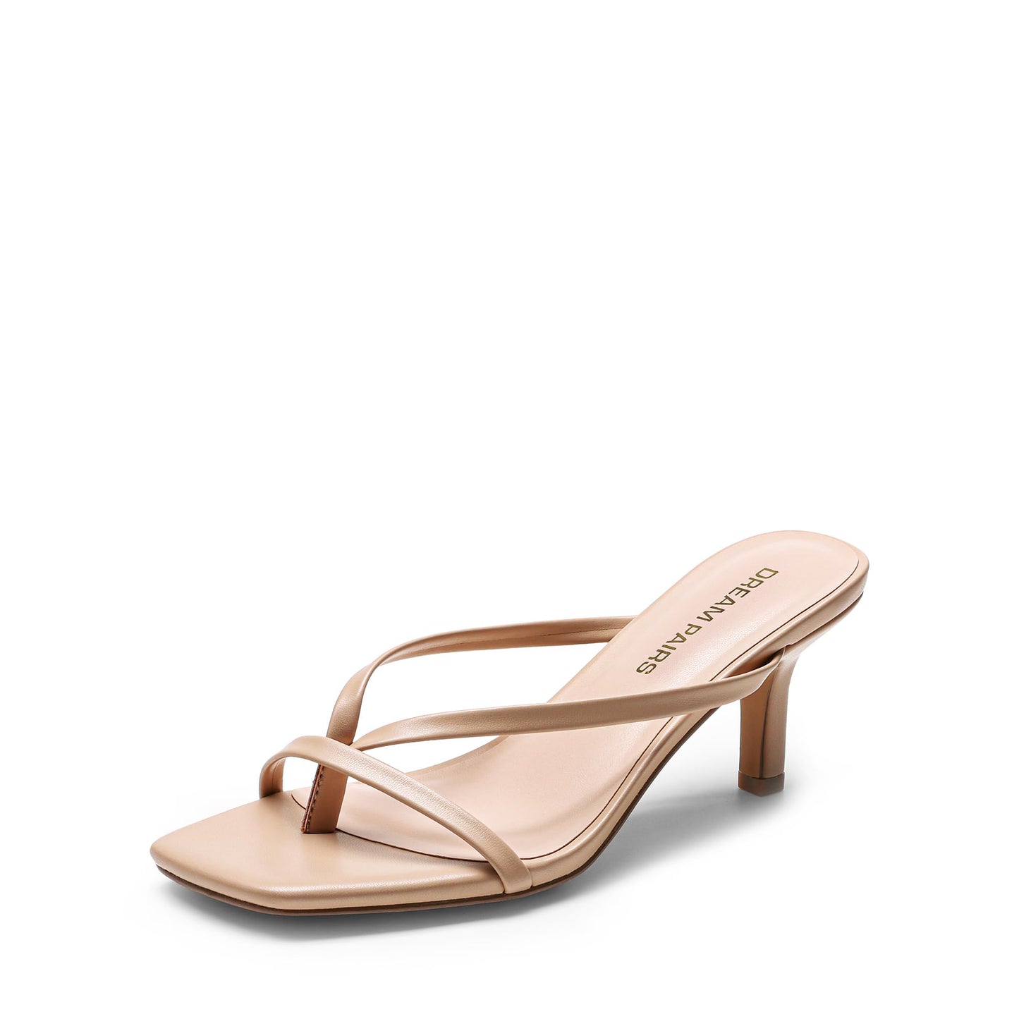 DREAM PAIRS Women's Flip-Flops Kitten Heels Sandals | open square toe thong heels, comfortable mules heels, dress shoes for women, fashion summer vacation sandals