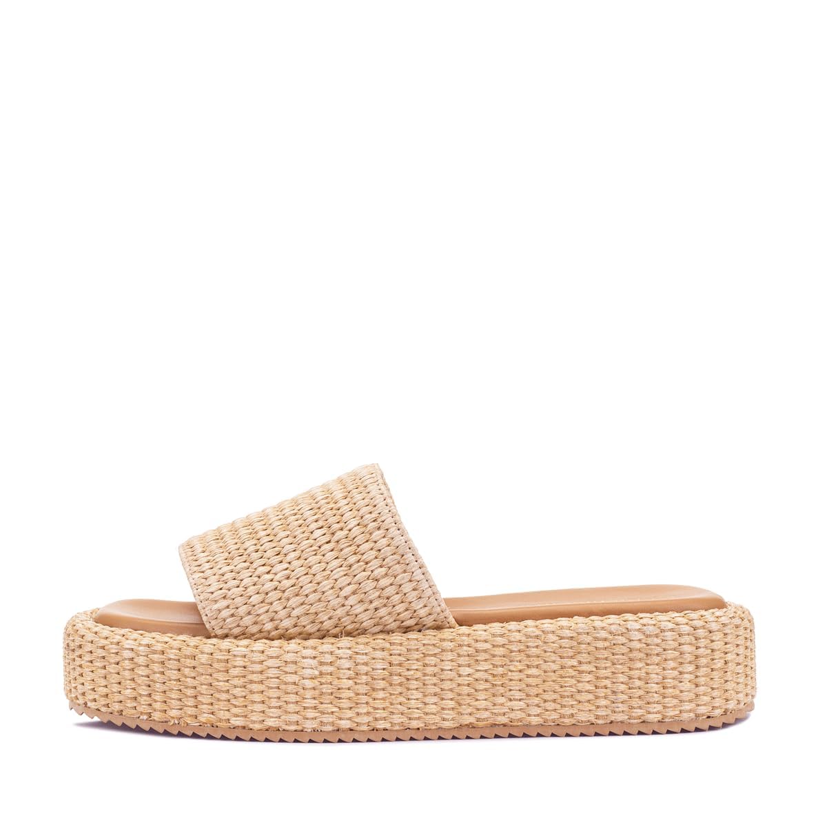 Monrovia Platform Sandals Women Raffia Espadrille Slides, Woven Straw Flatform Beach Sandals Women, Slip On Summer Vacation Shoes, Comfortable Casual Daily Wear