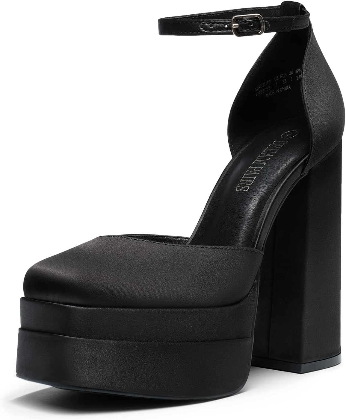 DREAM PAIRS Women's High Platform Closed Toe Heels | Square Toe Ankle Strap Dress Wedding Party Pumps Shoes with 5.5" Height, 1.7" Platform for All-night Glamour