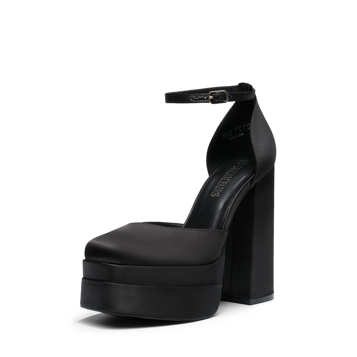 DREAM PAIRS Women's High Platform Closed Toe Heels | Square Toe Ankle Strap Dress Wedding Party Pumps Shoes with 5.5" Height, 1.7" Platform for All-night Glamour