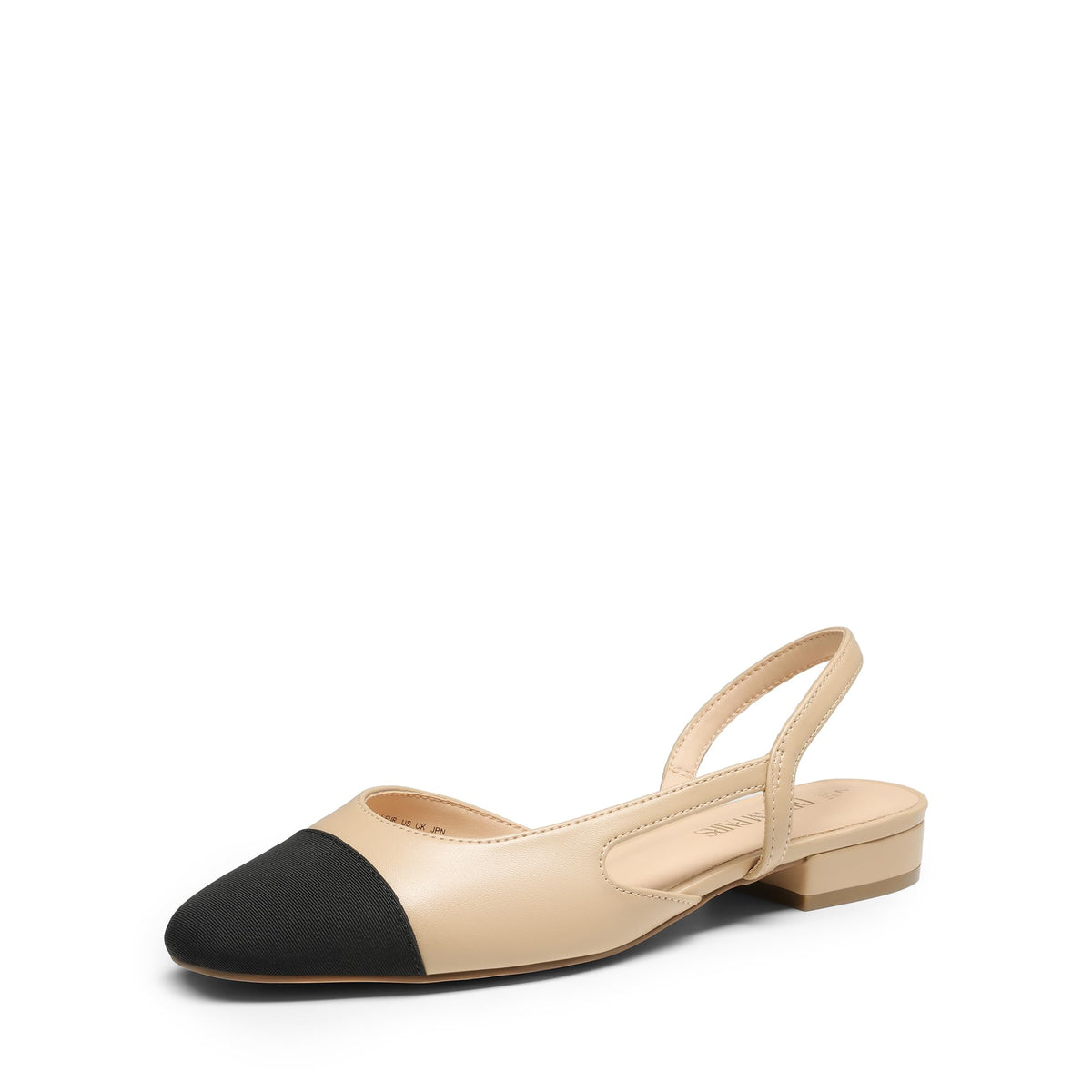 DREAM PAIRS Women's Slingback Ballet Flats | Dressy Flats Low Heel Dress Shoes for Business Casual Work Office Wedding Party, 0.98-inch Low Block Heel
