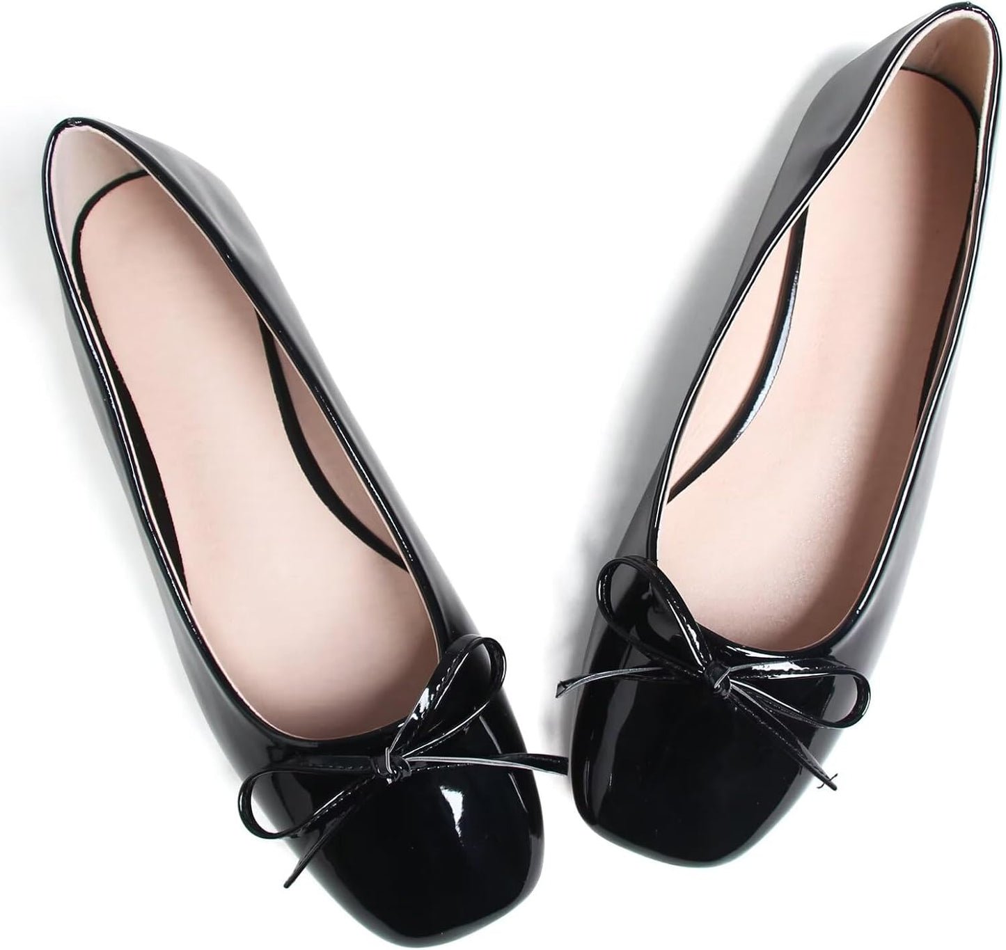 Dear Time Women's Casual Foldable Ballet Flats Square Toe Ballerina Flats Shoes Comfortable