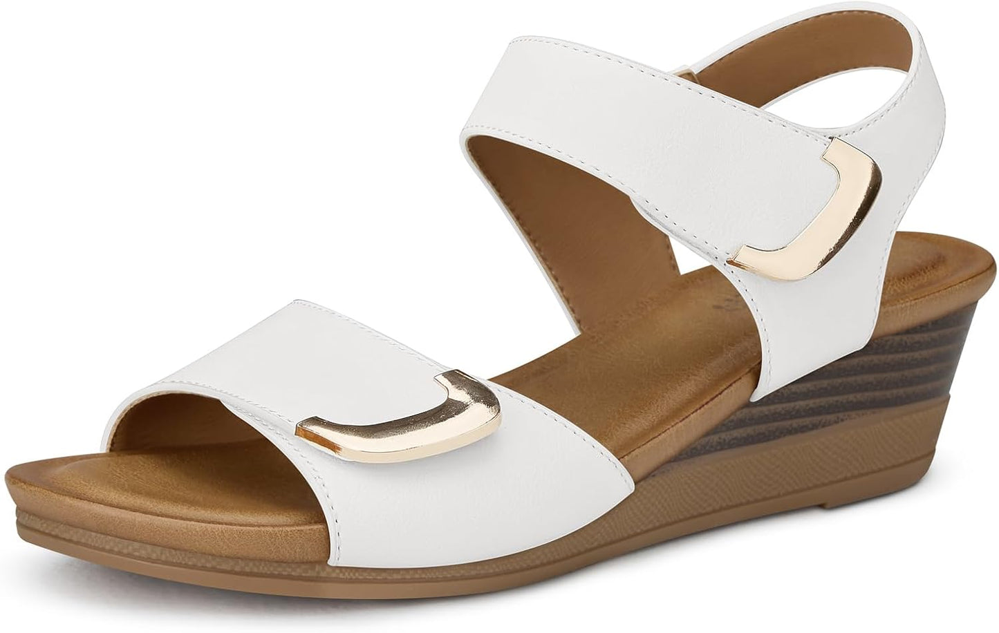 SHIBEVER Wedge Sandals for Women: Comfortable Dressy Casual Womens Shoes | Summer Walking Dress Comfort Slip On Trendy 2026 Fashion Cushioned Soft Work Outdoor Vacation Travel Shopping Ladies Sandal
