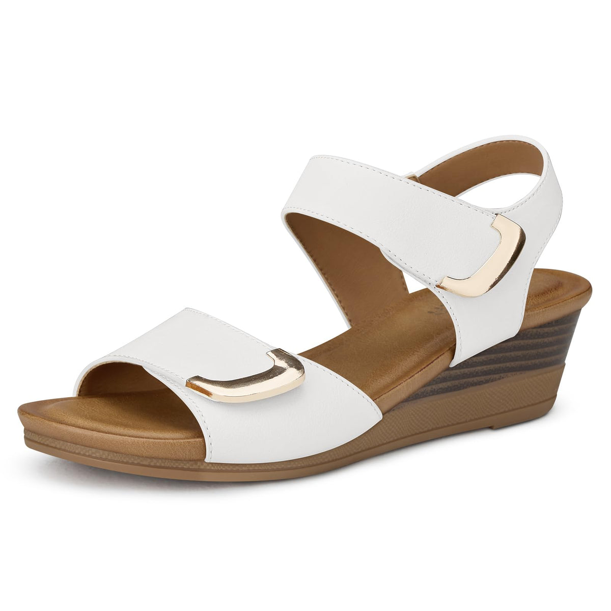 SHIBEVER Wedge Sandals for Women: Comfortable Dressy Casual Womens Shoes | Summer Walking Dress Comfort Slip On Trendy 2026 Fashion Cushioned Soft Work Outdoor Vacation Travel Shopping Ladies Sandal