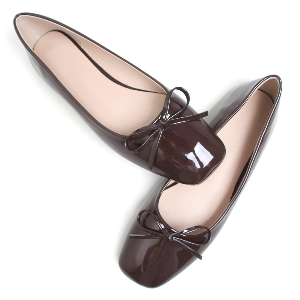 Dear Time Women's Casual Foldable Ballet Flats Square Toe Ballerina Flats Shoes Comfortable