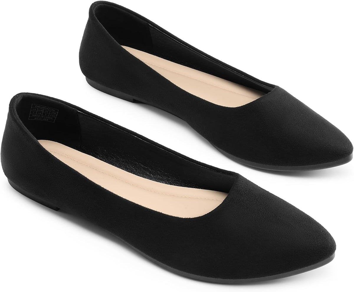 DREAM PAIRS Women's Pointed Toe Flexible Flats | pointed toe flats,comfortable flexible cushioned slip on shoes,for business work office casual occasion