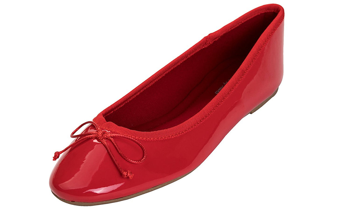 FEVERSOLE Women's Macaroon Colorful Memory Foam Cushion Insock Patent Ballet Flat