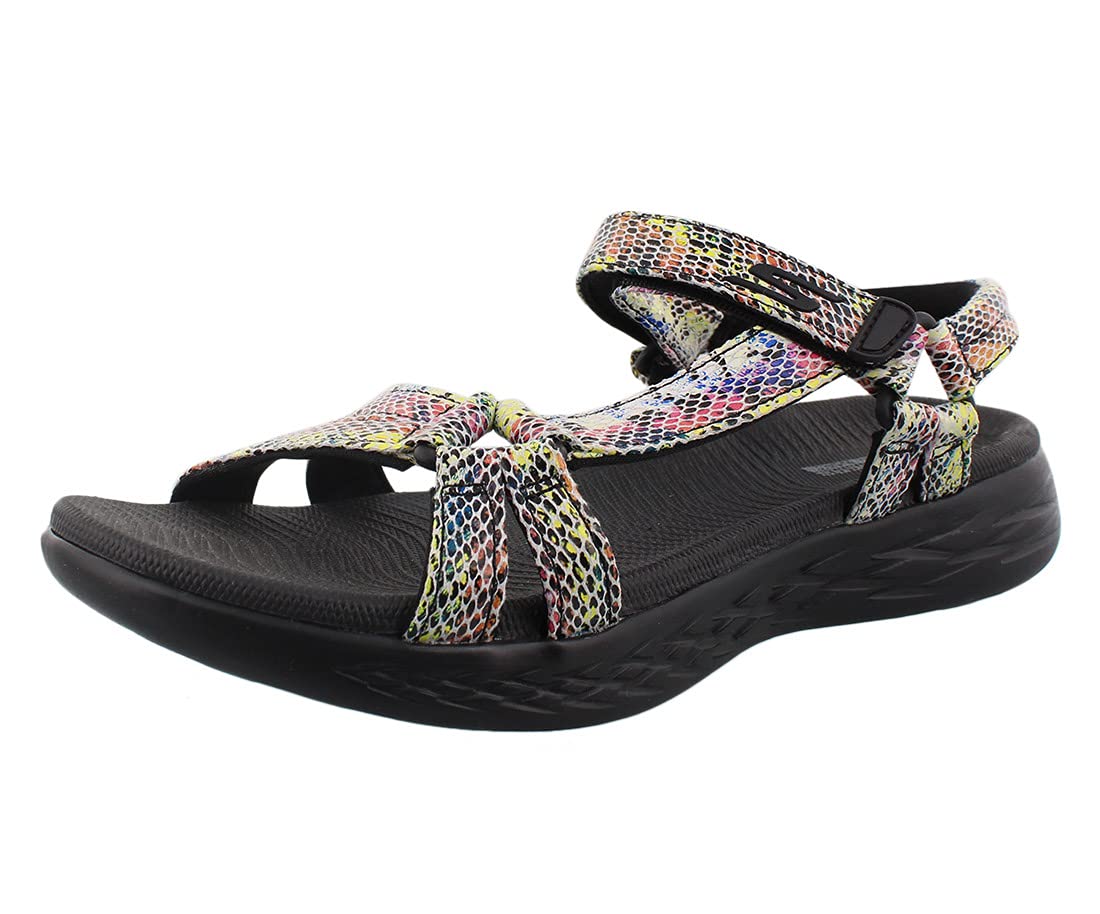 Skechers Women's On-The-go 600-Brilliancy Sport Sandal | Casual, 5GEN Cushioning, Air-Cooled Goga Mat, Machine Washable, Vegan, River sandal