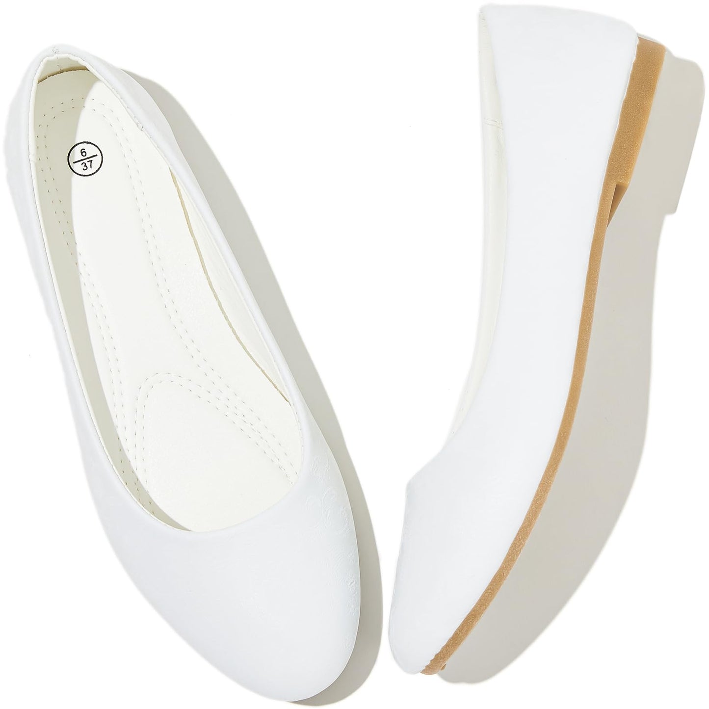 Women's Ballet Flats Shoes Dress Slip on Shoes | PU Leather Teacher Business Casual Loafers Non Slip Low Heel Dressy