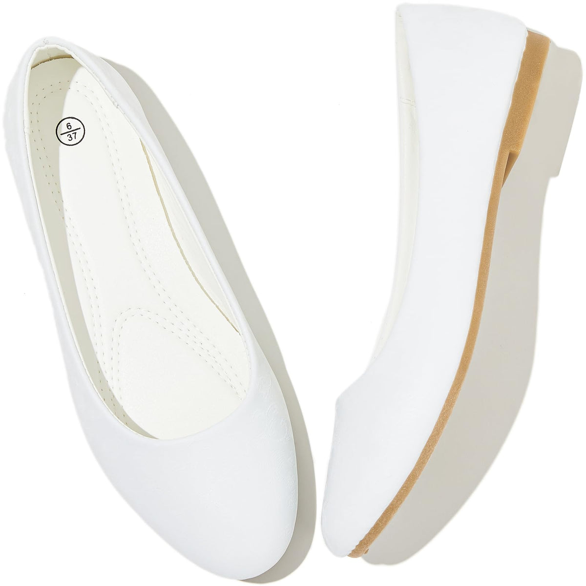Women's Ballet Flats Shoes Dress Slip on Shoes | PU Leather Teacher Business Casual Loafers Non Slip Low Heel Dressy