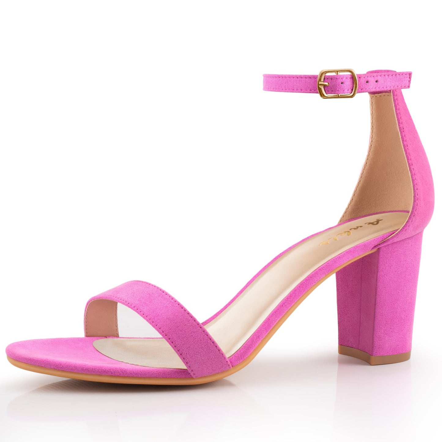 Ankis Heels for Women Open Toe Ankle Strap Chunky Heel Sandals 2.75 Inch