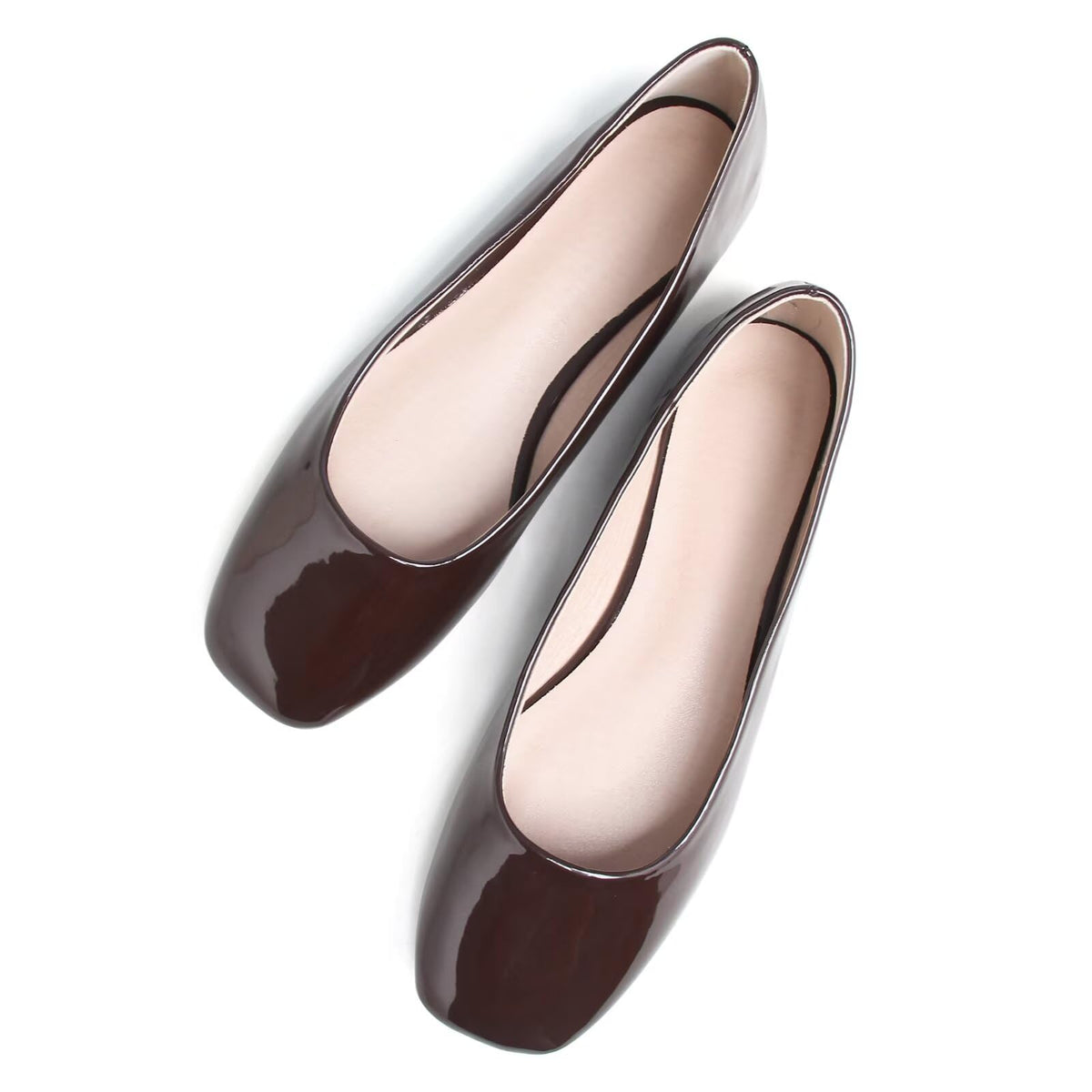 Dear Time Women's Casual Foldable Ballet Flats Square Toe Ballerina Flats Shoes Comfortable