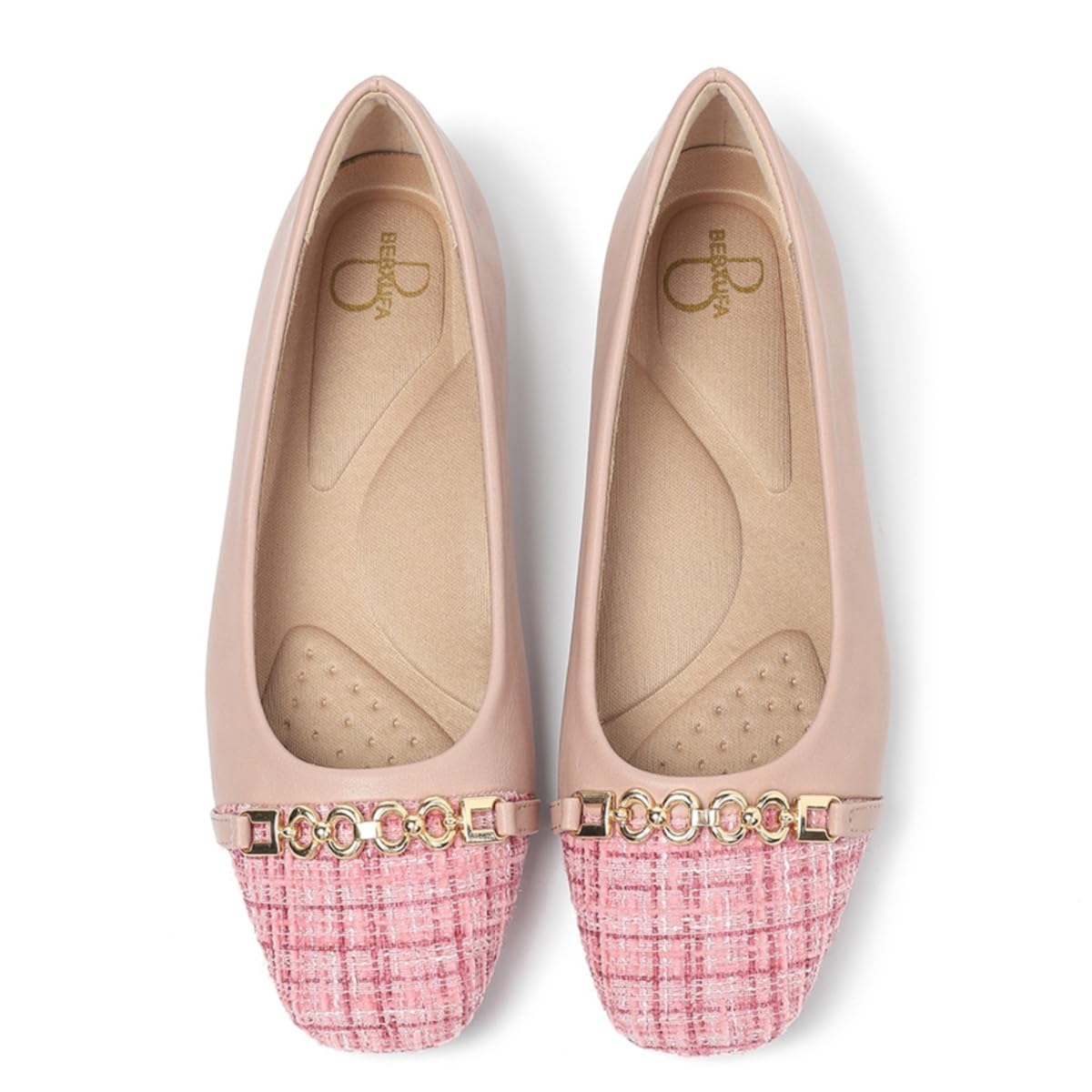Dressy Flats for Women Square Toe Ballet Flats Comfortable Slip On Work Shoes Arch Support Office & Formal