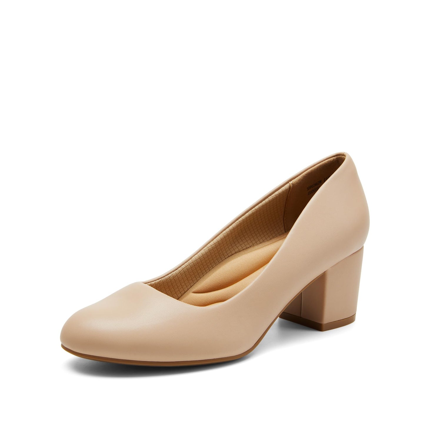 DREAM PAIRS Women's Block Heel Pumps Round Toe Dress Shoes | 2.24 inch chunky heel pumps with a 3D cushioned insole and non-slip outsole for commuting, parties and everyday wear