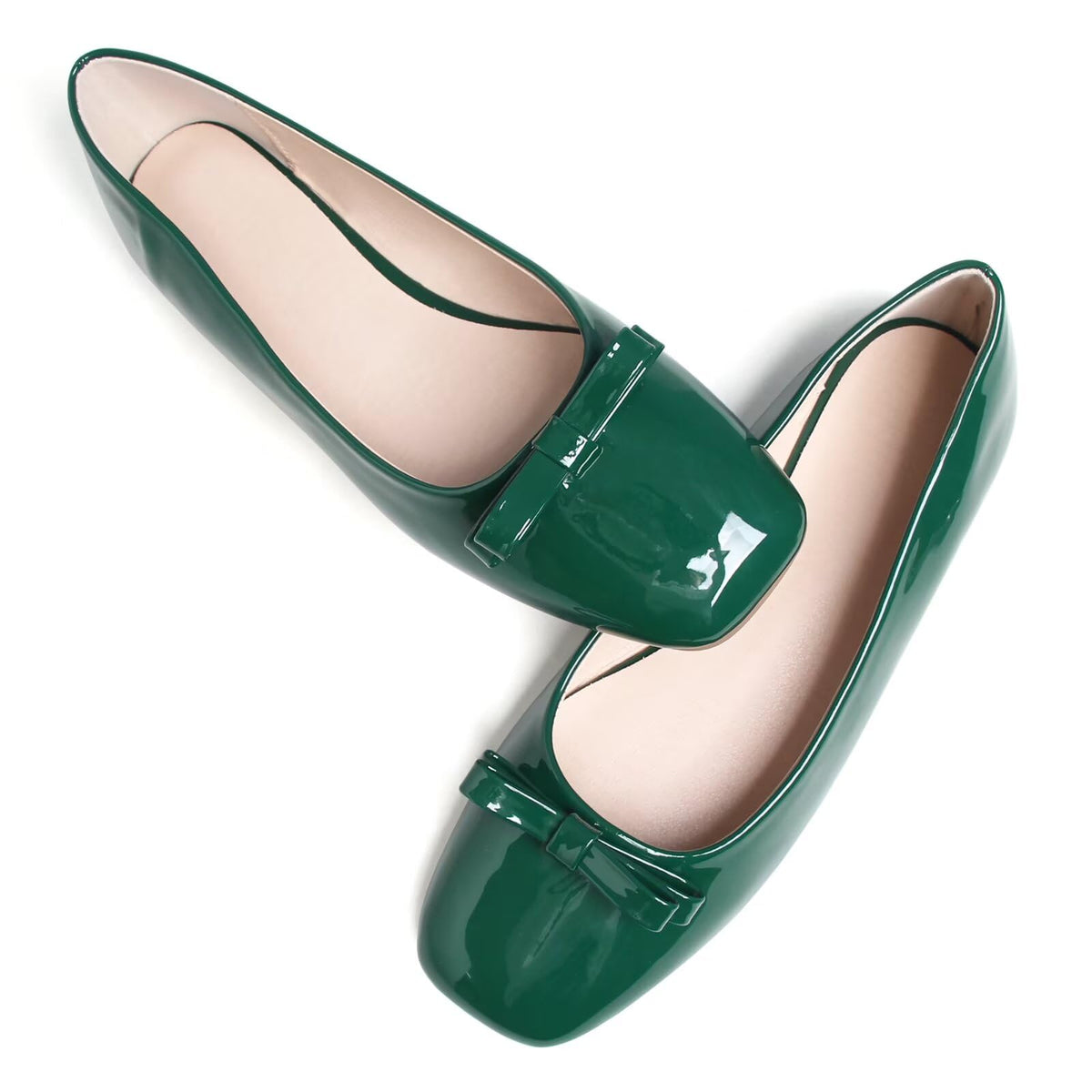 Dear Time Women's Casual Foldable Ballet Flats Square Toe Ballerina Flats Shoes Comfortable