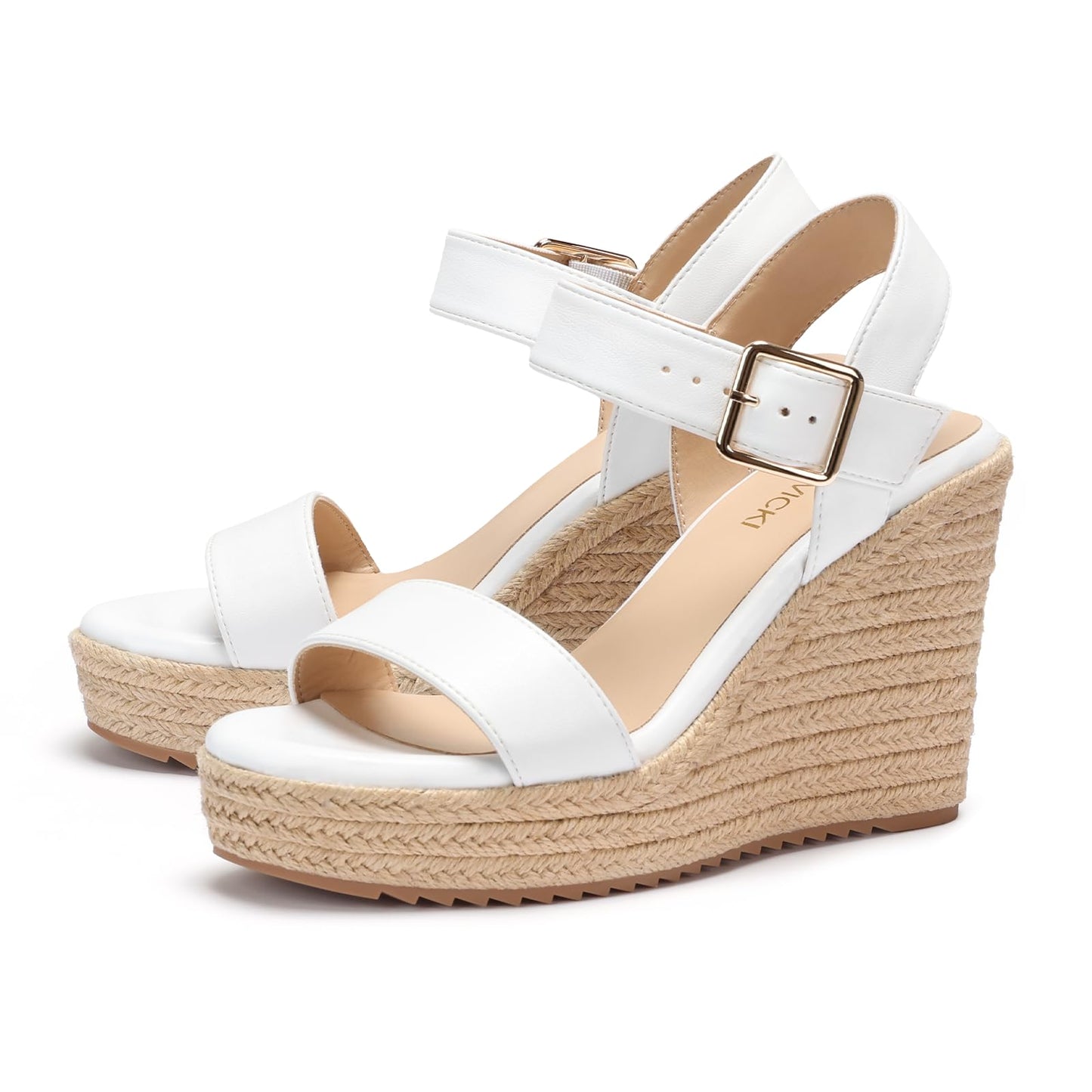 VICKI·VICKI Women's Platform Sandals Wedge Ankle Strap Open Toe Sandals