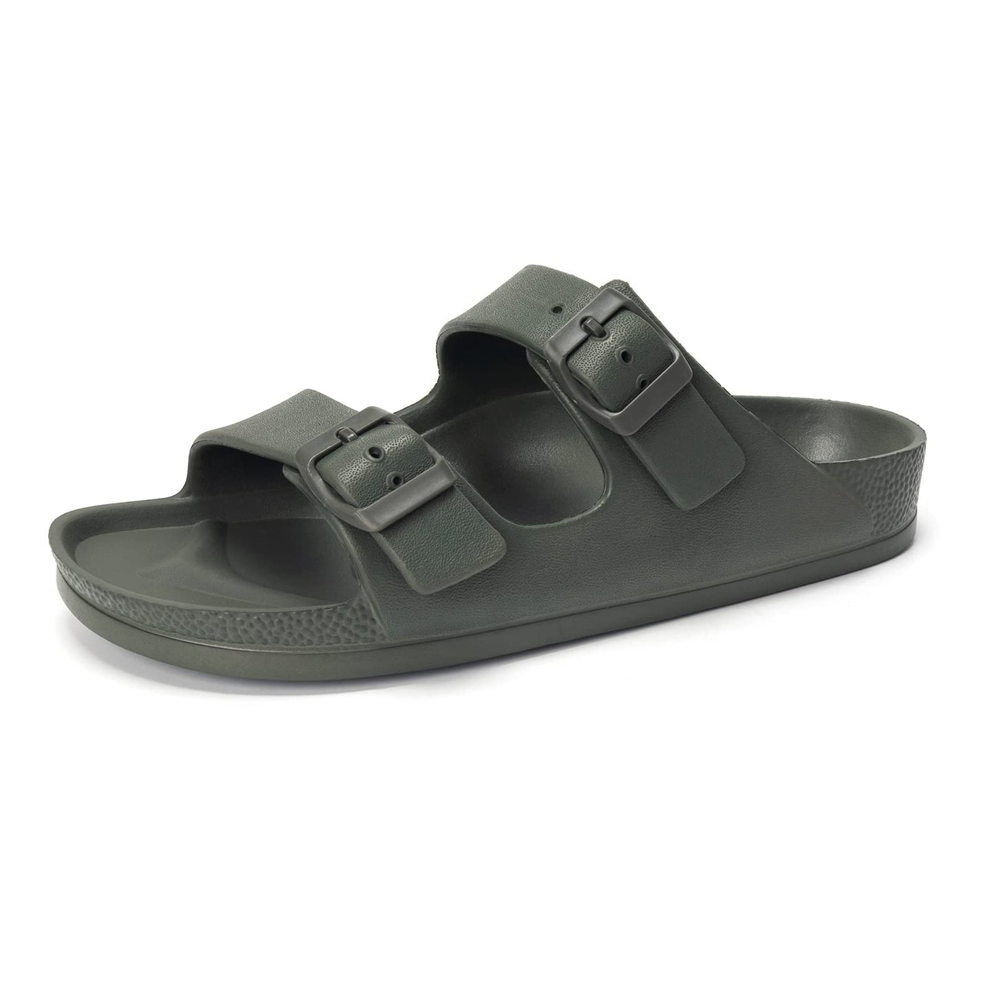FUNKYMONKEY Women's Comfort Slides Non-Slip Lightweight Flat Beach Sandals | Adjustable Buckle Plastic Sandals with Arch Support, Waterproof Non-Slip Summer Slippers for Pool, Shower & Daily Wear