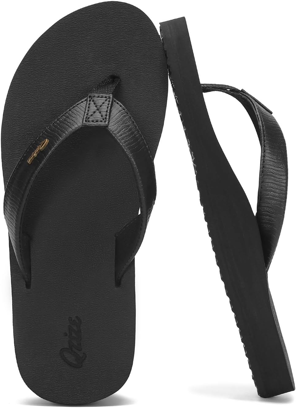 Women's Flip Flops with Arch Support Leather Strap Thong Sandals | Flexible Lightweight Design, Quick-Dry Material, All-Day Comfort for Beach, Pool, Shower, Travel and Everyday Wear