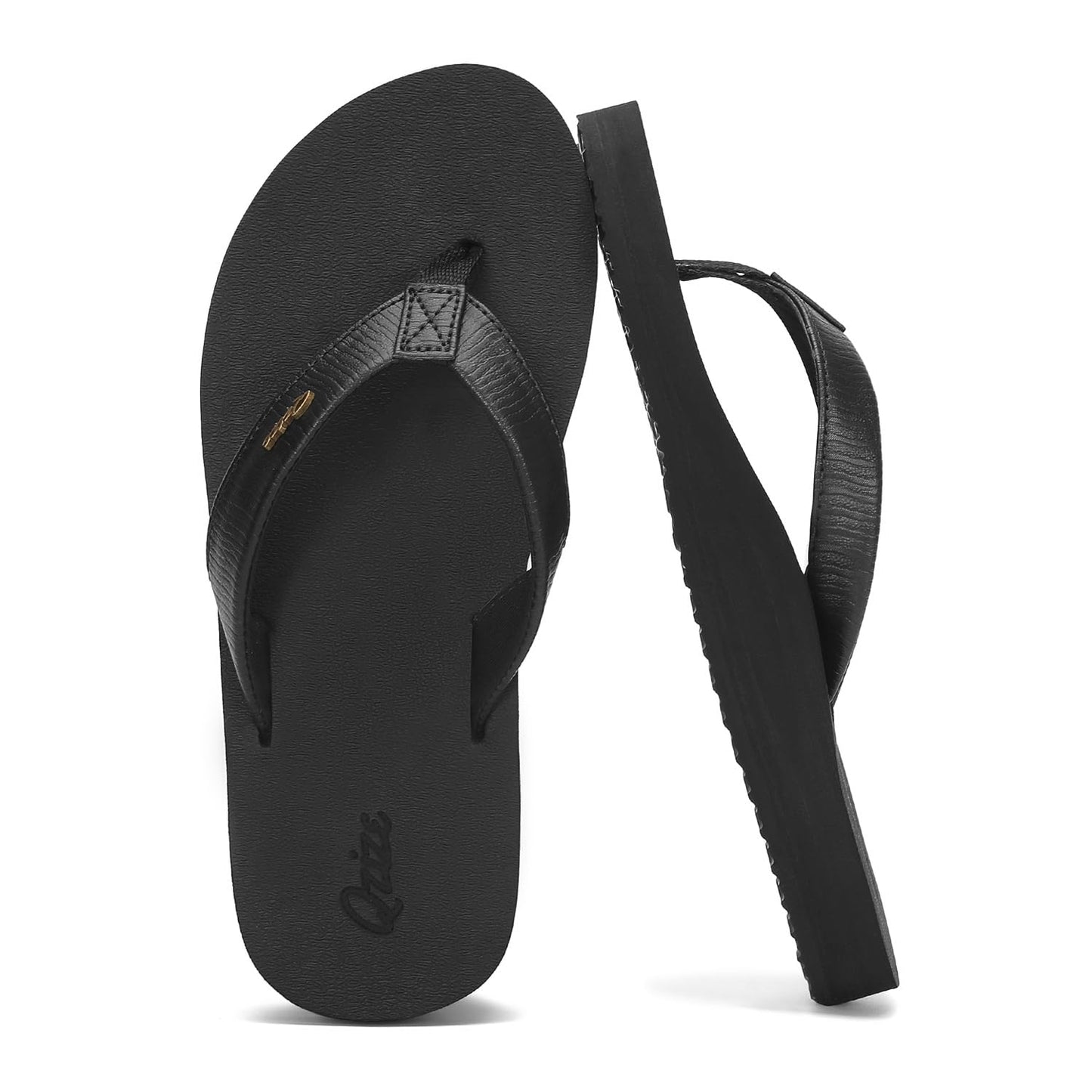 Women's Flip Flops with Arch Support Leather Strap Thong Sandals | Flexible Lightweight Design, Quick-Dry Material, All-Day Comfort for Beach, Pool, Shower, Travel and Everyday Wear