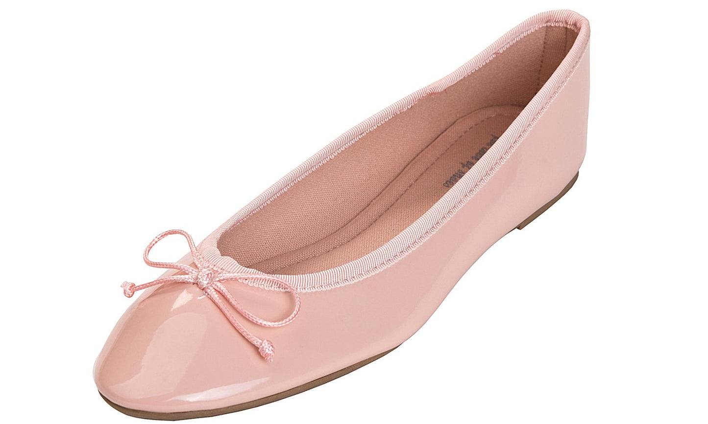 FEVERSOLE Women's Macaroon Colorful Memory Foam Cushion Insock Patent Ballet Flat