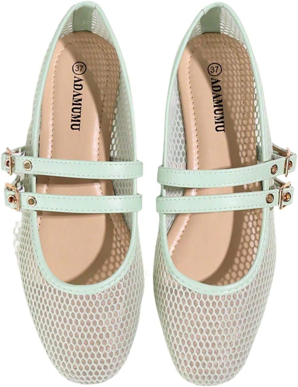 BEAUDRM Women's Polka Dots Mesh Ballet Flats Cute Lace Ballerina Flats | Closed Toe, Square Maryjane Flat, Dressy Casual Work Shoes, Leopard, Lace, Floral, Wedding
