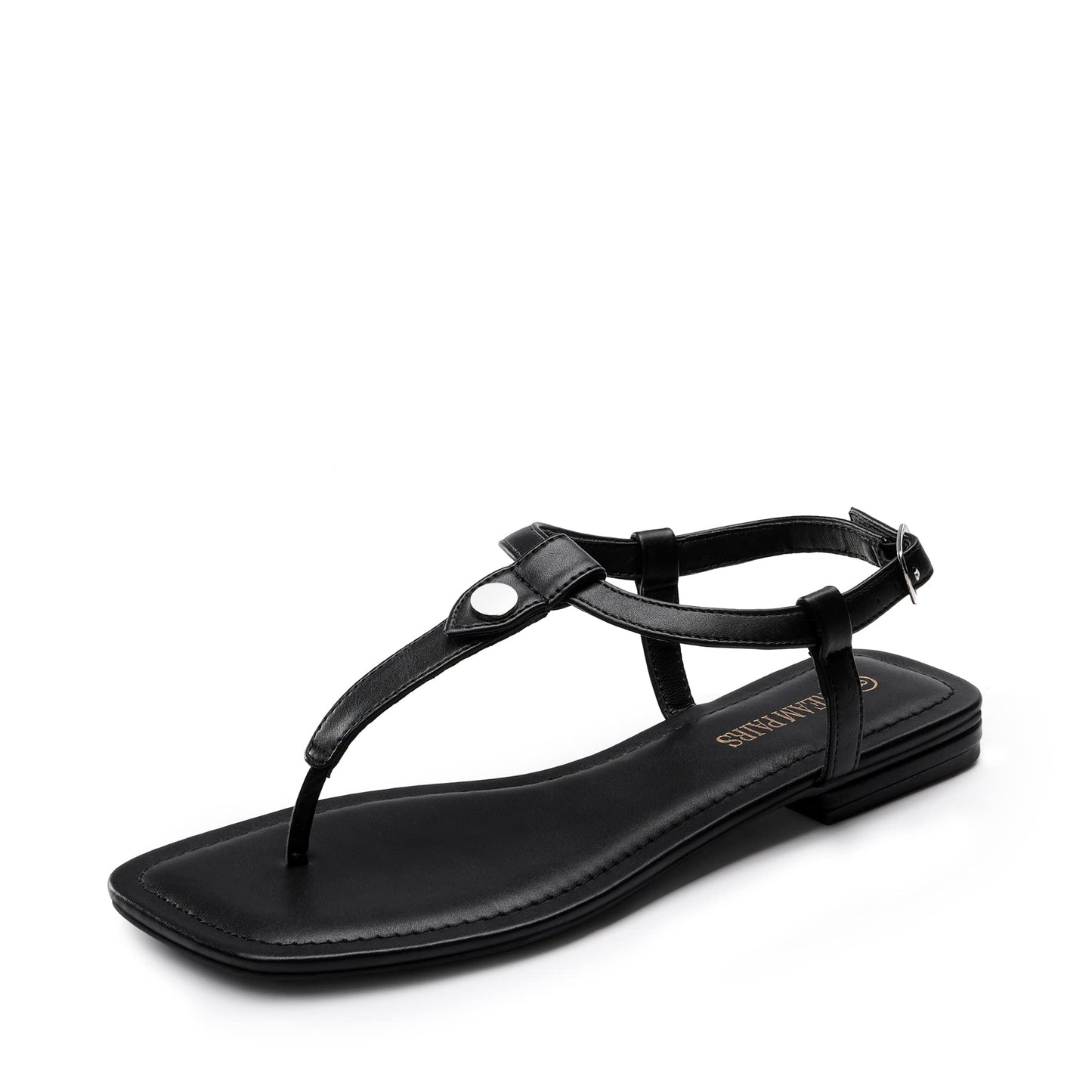 DREAM PAIRS Women's Flat Ankle Strap Sandals | Comfortable Elastic Strappy String Thong T-Strap Dressy Summer Gladiator Sandals for Women