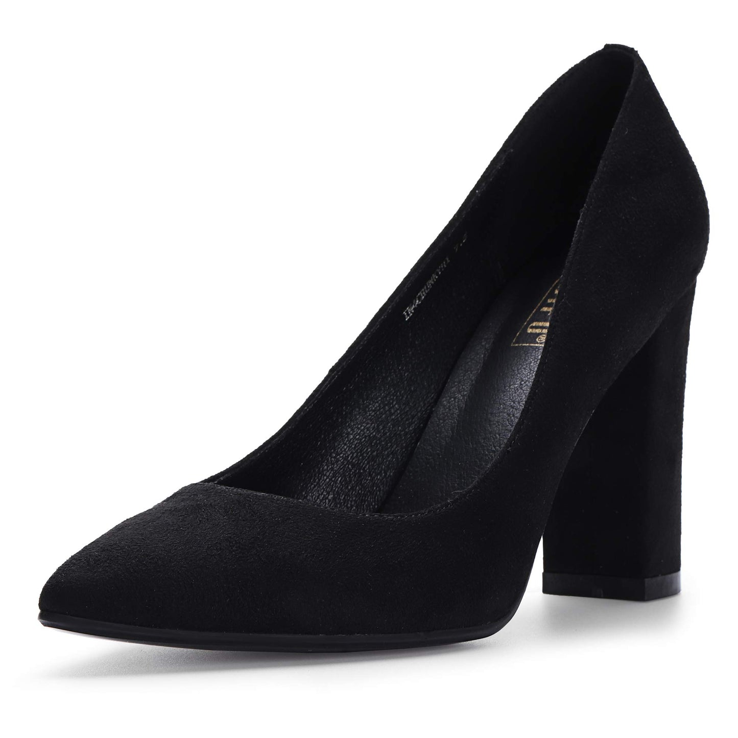 IDIFU Women's IN4 Chunky High Heels Closed Pointed Toe Pumps | Formal Block Heel Office Business Wedding Dress Shoes for Women Ladies