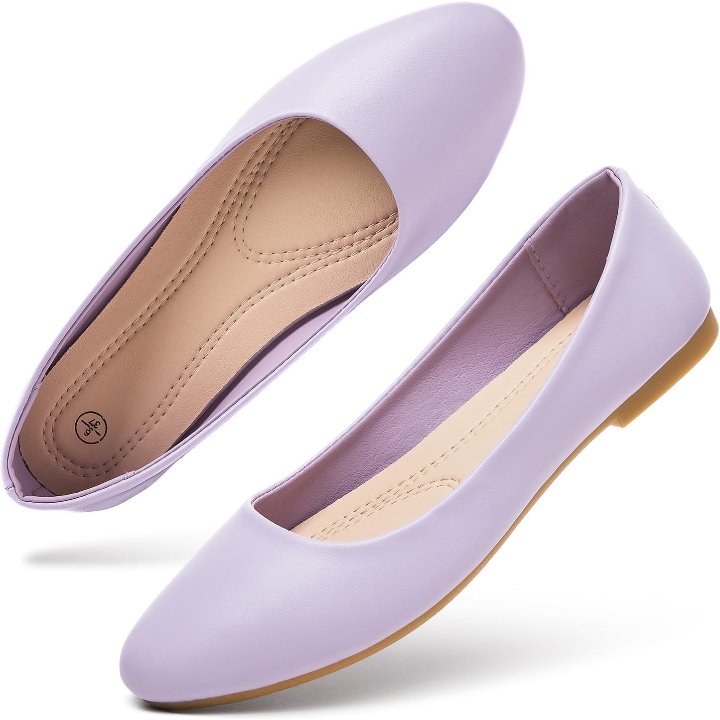 Hash Bubbie Women's Flats Shoes Ballet Flats Dress Shoes Comfortable PU Leather Slip on Shoes for Women
