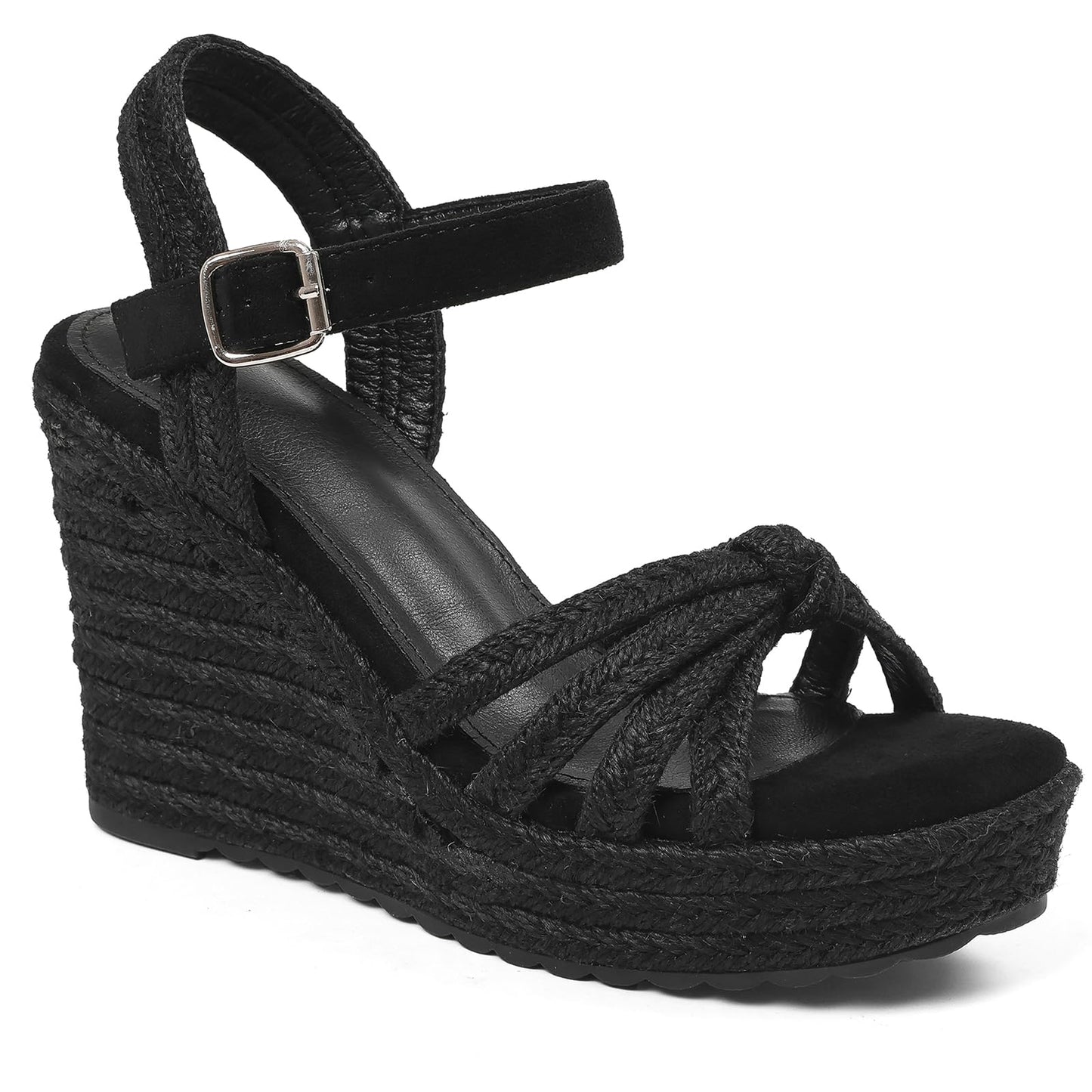mikarka Wedge Heels Sandals for Women: Open Toe Platform Espadrilles Wedges | Comfortable Beach Summer Shoes, Adjustable Buckle Strap, Cushioned Insole for Daily Wear, Dressy, Casual & Vacation