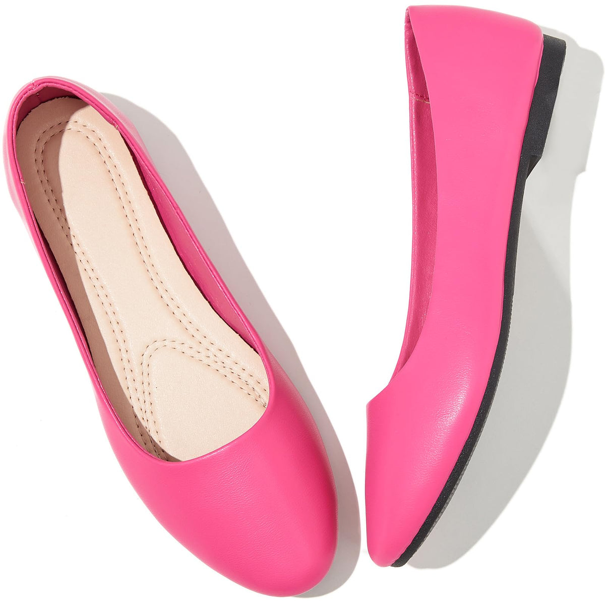 Women's Ballet Flats Shoes Dress Slip on Shoes | PU Leather Teacher Business Casual Loafers Non Slip Low Heel Dressy