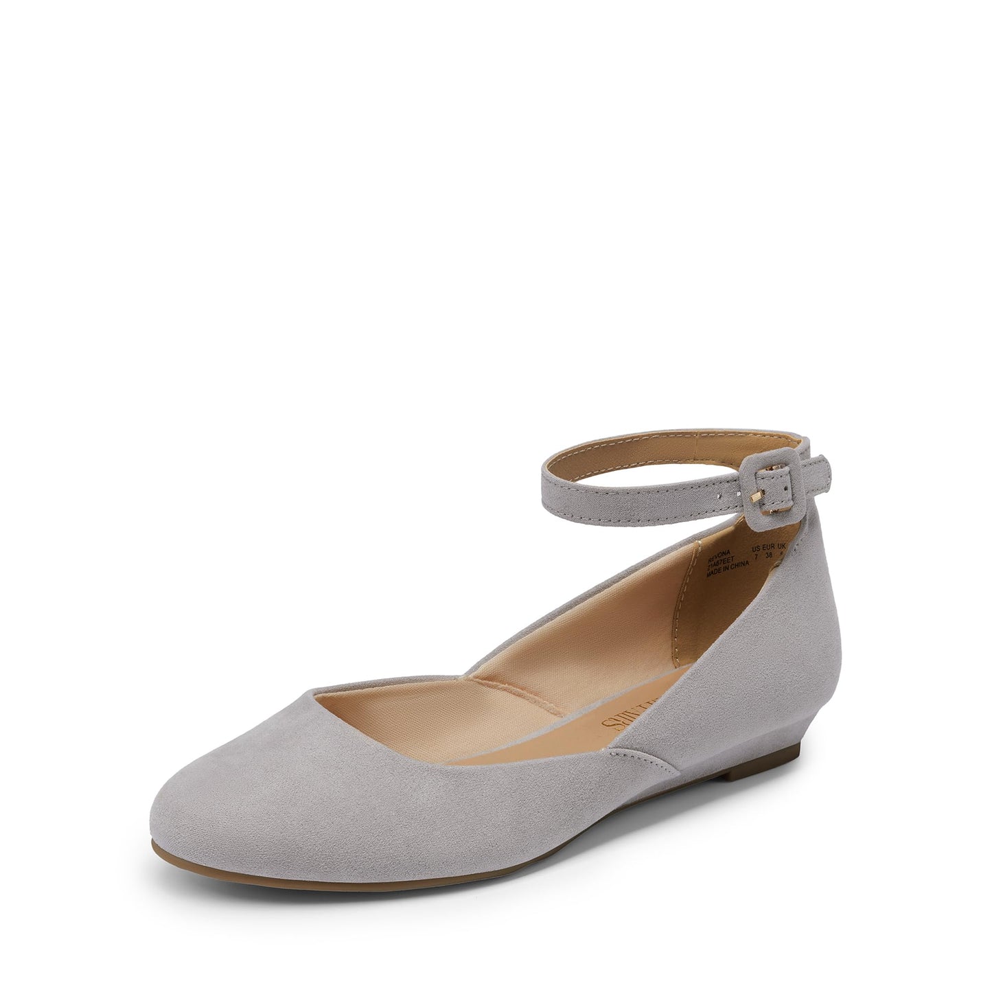 DREAM PAIRS Women's Dress Flats Ballet Low Wedge | Round Toe Flats, Ankle Strap, Comfortable Casual Flat Shoes