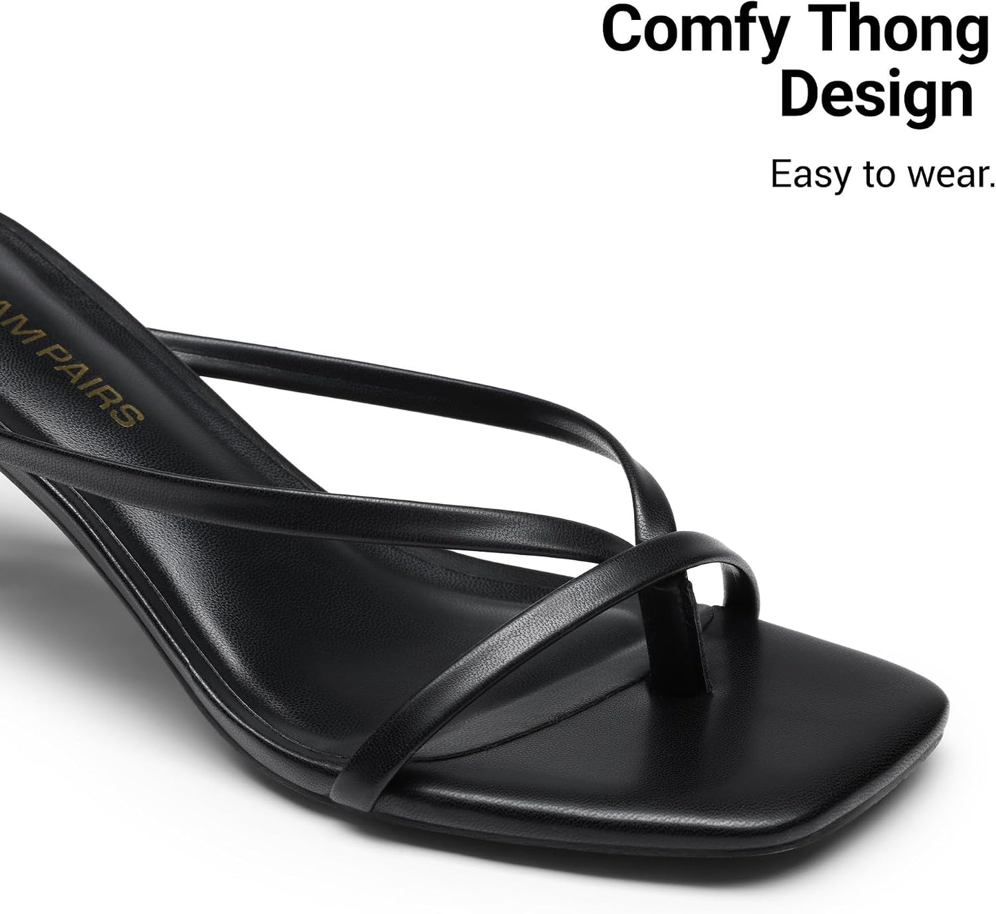 DREAM PAIRS Women's Flip-Flops Kitten Heels Sandals | open square toe thong heels, comfortable mules heels, dress shoes for women, fashion summer vacation sandals
